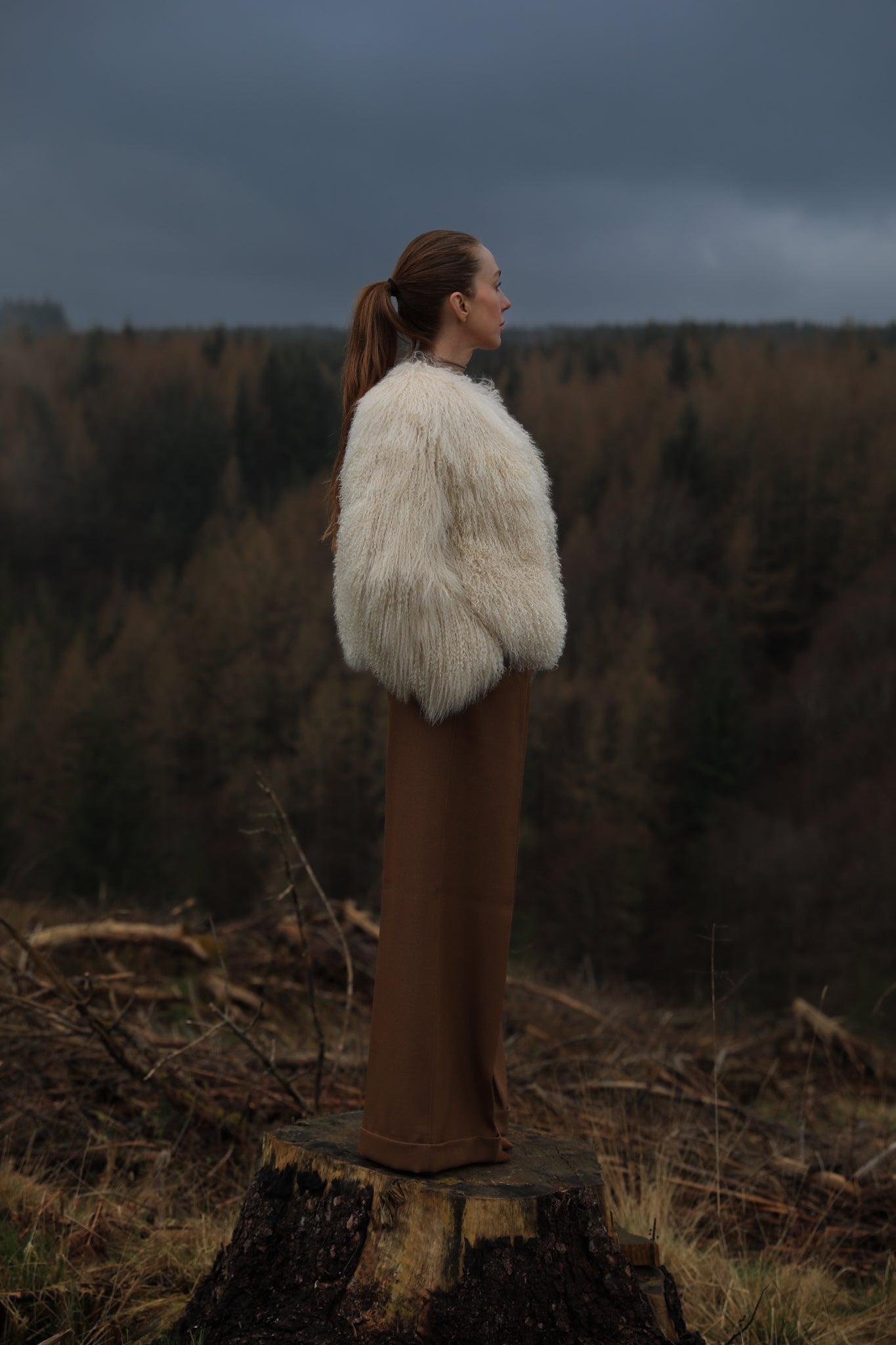 Josephine Jones Ivory Mongolian Fur Coat' - Luxurious ivory Mongolian fur coat designed by Josephine Jones, showcasing exquisite craftsmanship and unparalleled elegance.