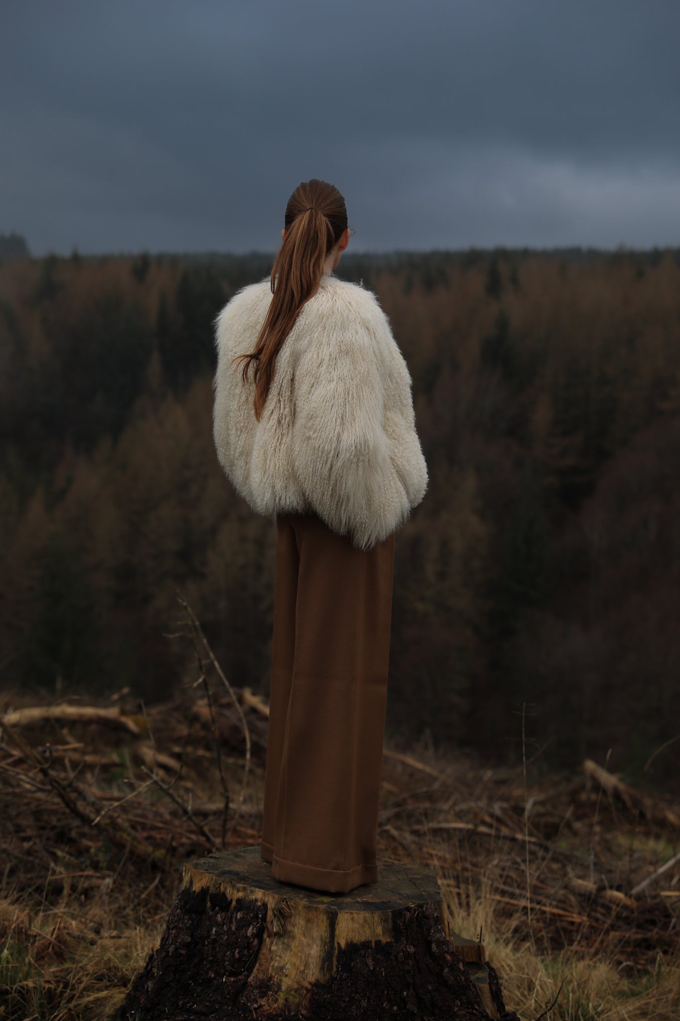 Josephine Jones Ivory Mongolian Fur Coat' - Luxurious ivory Mongolian fur coat designed by Josephine Jones, showcasing exquisite craftsmanship and unparalleled elegance.