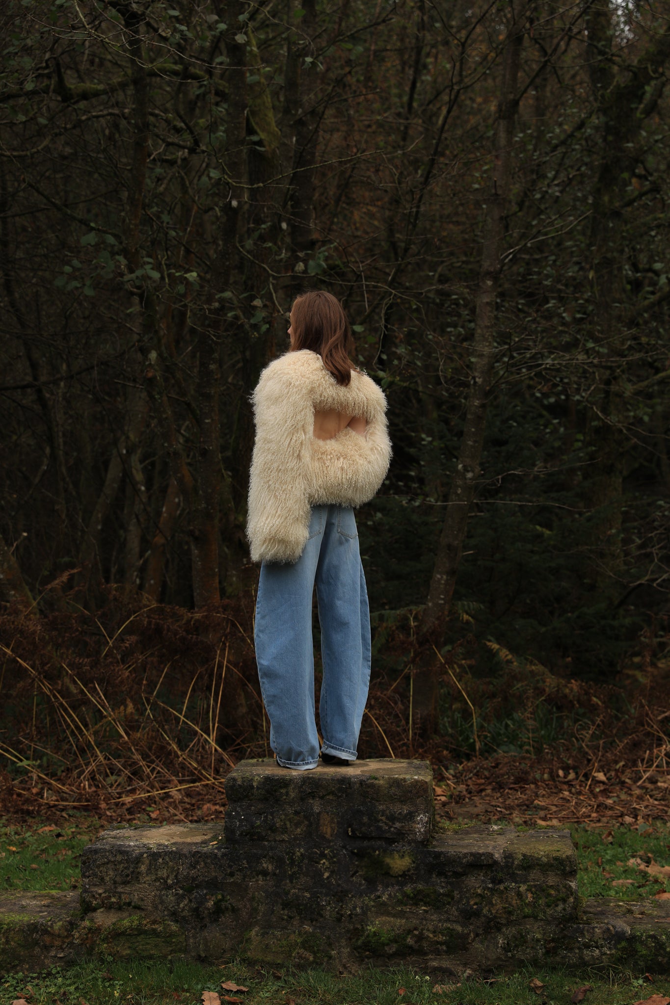 Rosa Shearling Sleeves in Ivory