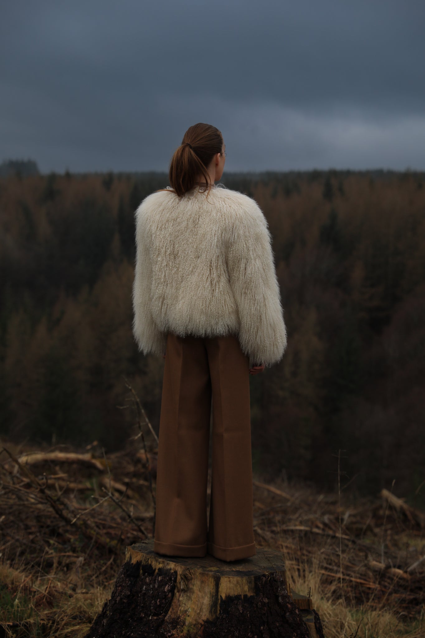 Josephine Jones Ivory Mongolian Fur Coat' - Luxurious ivory Mongolian fur coat designed by Josephine Jones, showcasing exquisite craftsmanship and unparalleled elegance.