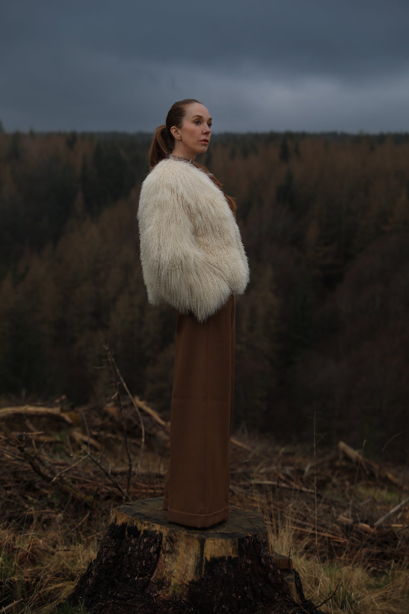 Josephine Jones Ivory Mongolian Fur Coat' - Luxurious ivory Mongolian fur coat designed by Josephine Jones, showcasing exquisite craftsmanship and unparalleled elegance.