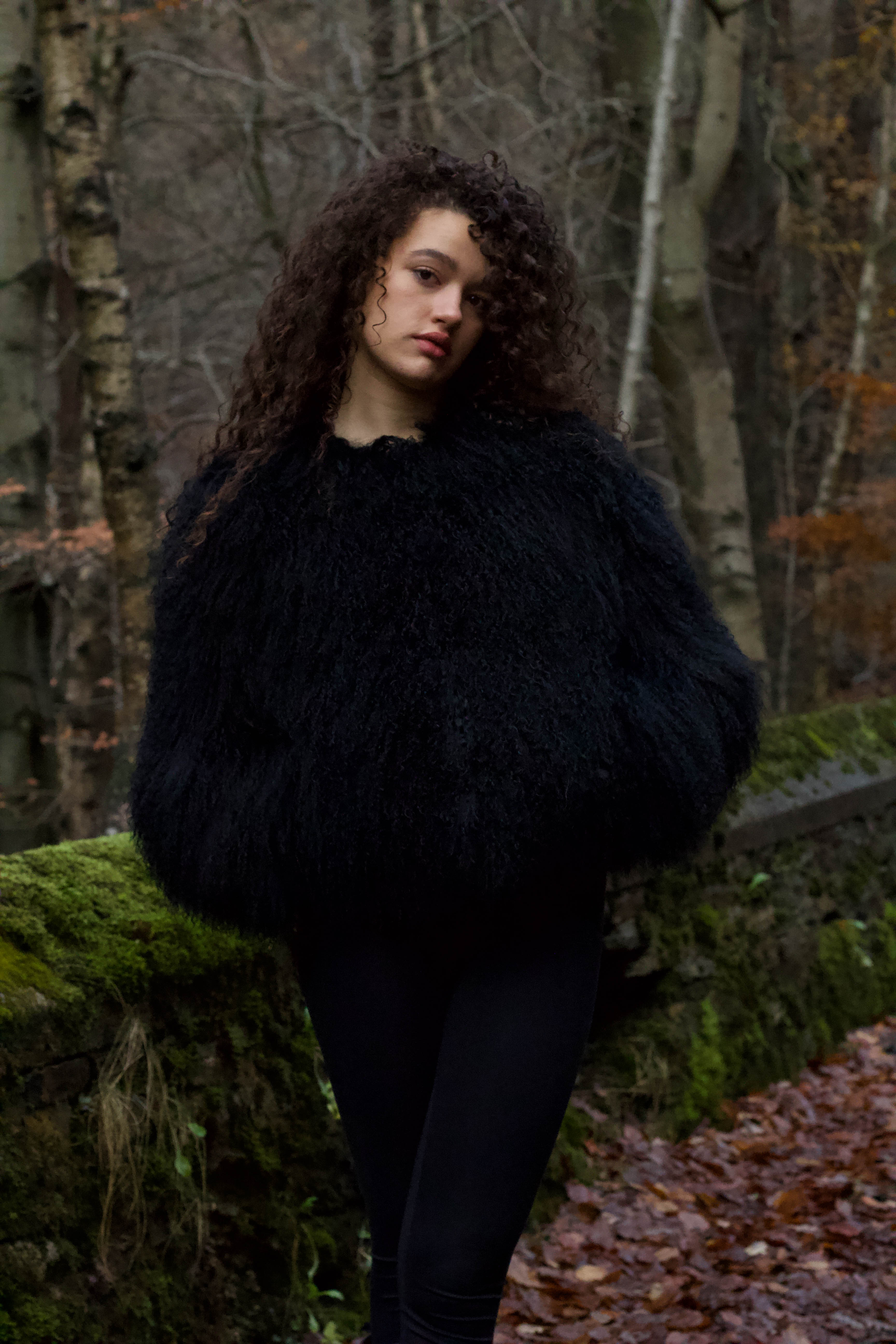 Luxurious black Mongolian fur coat from Josephine Jones, exuding elegance and sophistication.